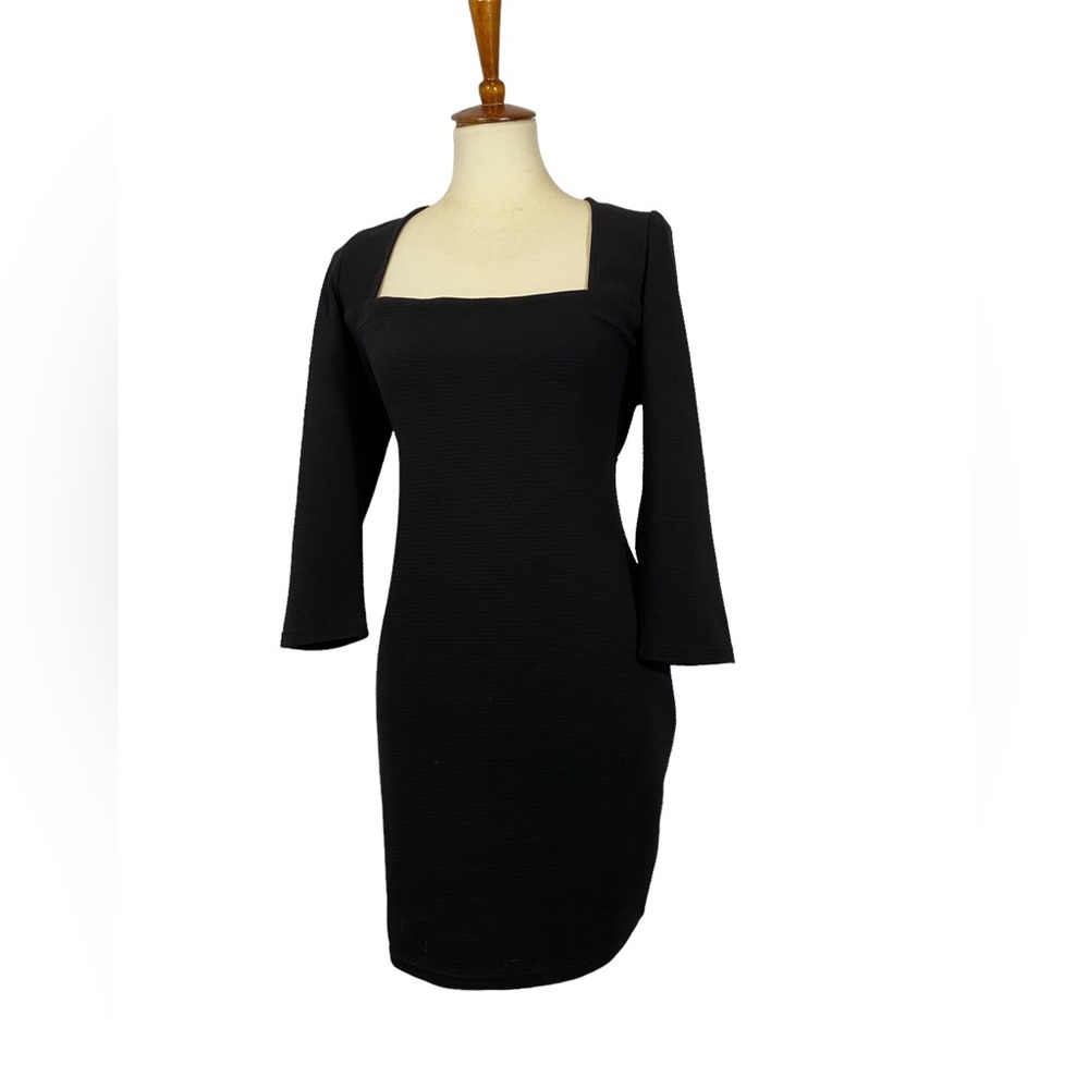 COPY - Bestey Johnson Black Square Neck Sweater Dress - Picture 3 of 15